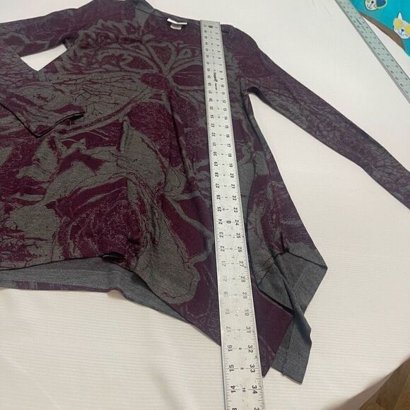 Soft Surroundings Purple Grey Floral Paisley Lagenlook Sweater Size Small - Picture 7 of 8